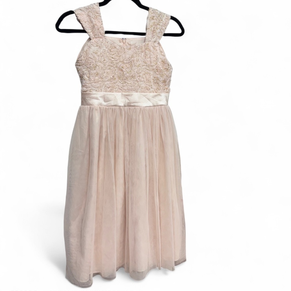 Pastourelle Pippa & Julie Girls Champagne Rosette Tulle Special Occasion Dress